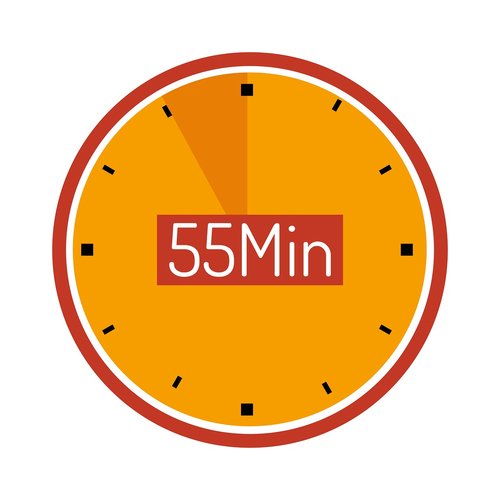 clock  55 min  wait