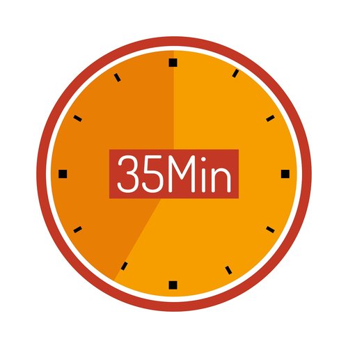 clock  35 min  wait