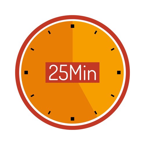 clock  25 min  wait