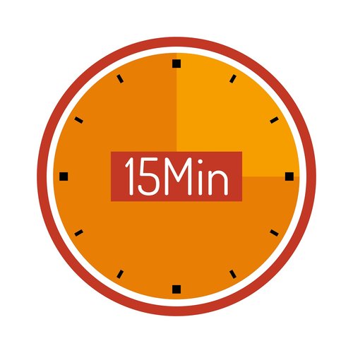 clock  15 min  wait