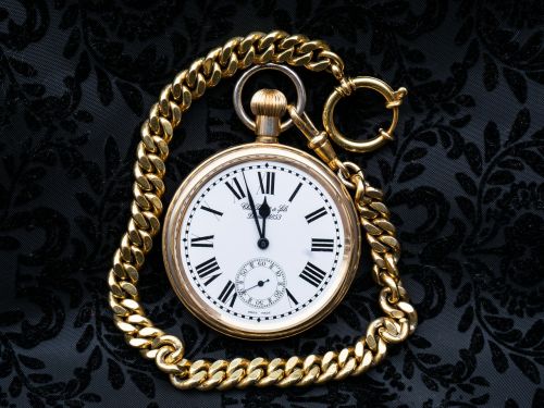 clock pocket watch gold