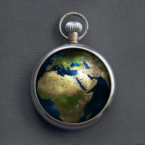 clock earth globe