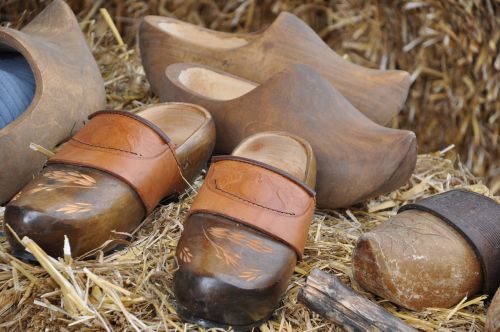clogs wooden shoes farm