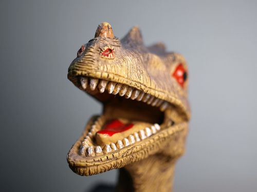 close-up dinosaur toy figurine