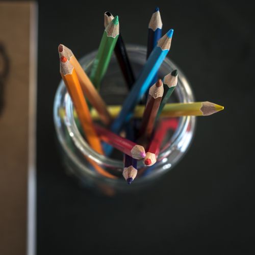 close-up color pencils colour pencils