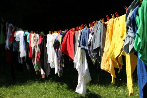 clothes line laundry colorful