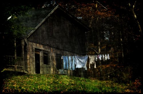 Clothes On Clothesline Grunge