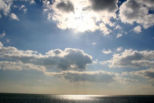 clouds sea beach