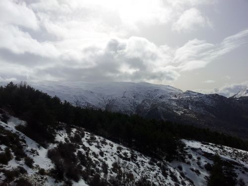 clouds mountain snow