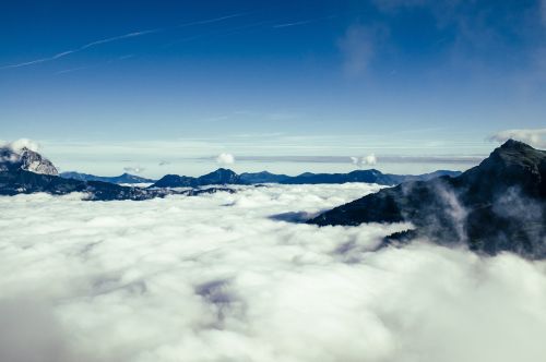 clouds sky mountain