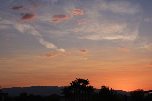 sunset tender clouds