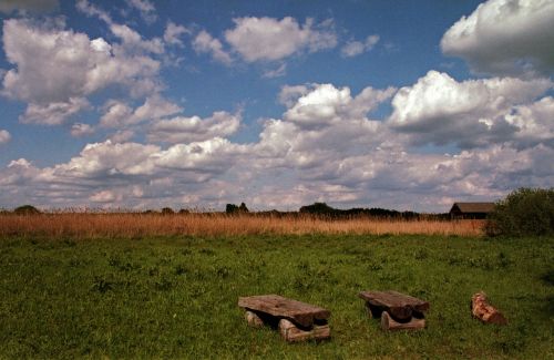 clouds green meadow meadow
