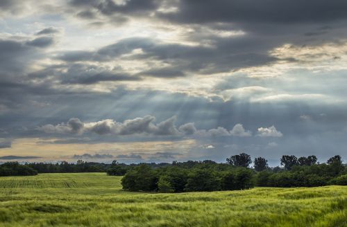 clouds green beautiful landscape