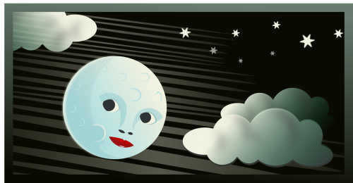 clouds moon night