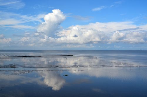 clouds sky mirroring