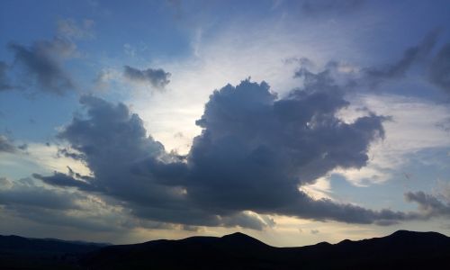 clouds horse sunset