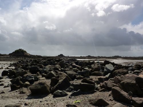 clouds rocks landscape