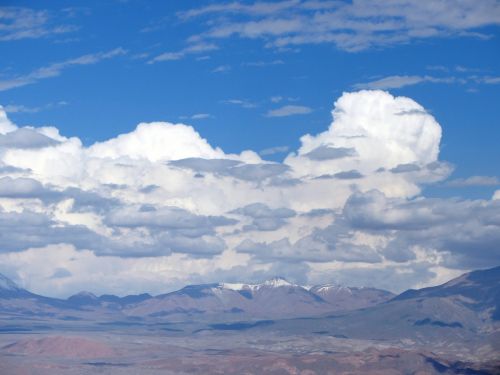 clouds mountains blue