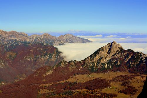 clouds mountains landscape