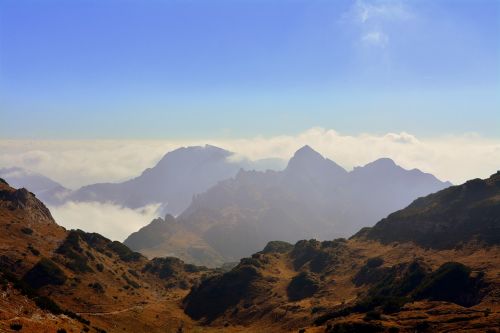 clouds mountains landscape