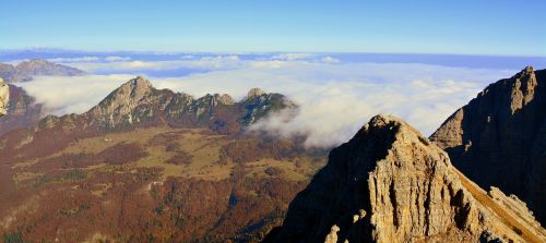 clouds mountains landscape