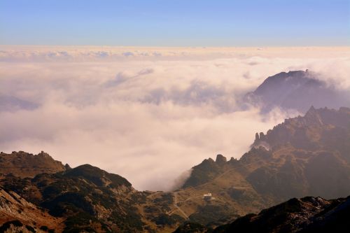 clouds mountains landscape