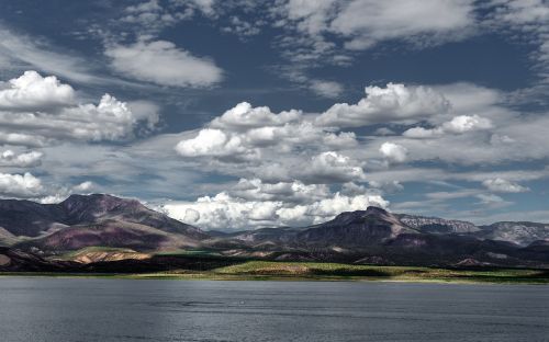 clouds lake landscape