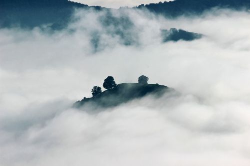 clouds mountain nature