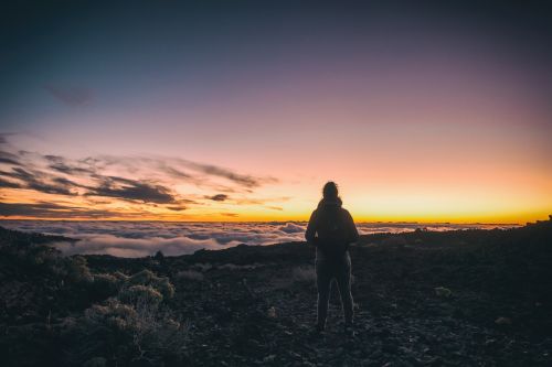 clouds nature person