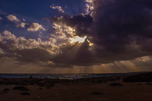 clouds black sunbeam