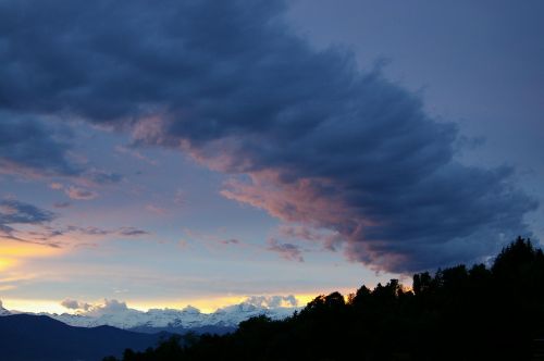 clouds mountains sky