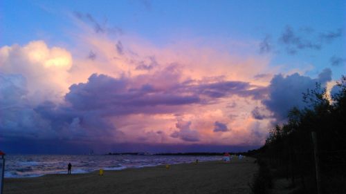 clouds sea sand