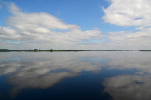 clouds lake landscape