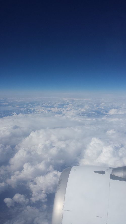 clouds plane flight