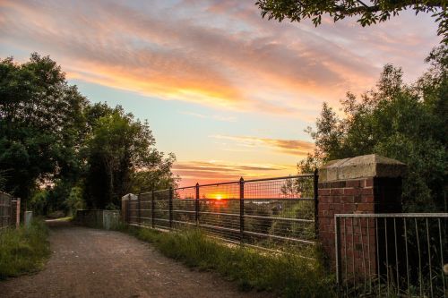 clouds sunset bridge