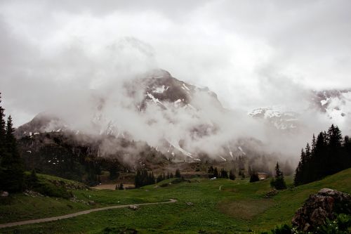 clouds alps landscape