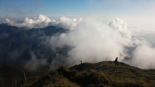 clouds mountain nature