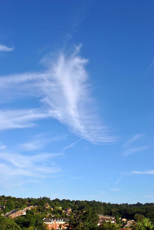 clouds sky vapour trails