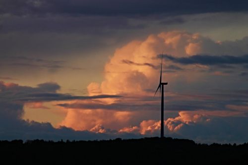 clouds wind power pinwheel