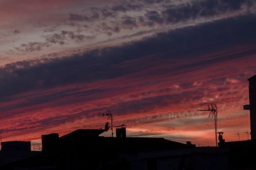 clouds red sunset