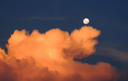 clouds moon sky