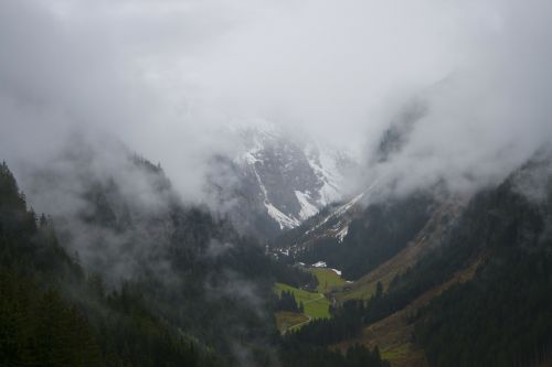 clouds fog valley