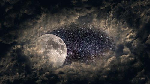 clouds  moon  universe