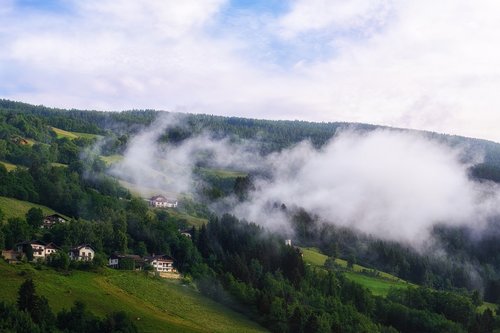 clouds  fog  building