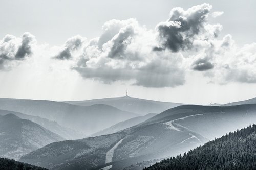 clouds  mountains  forest