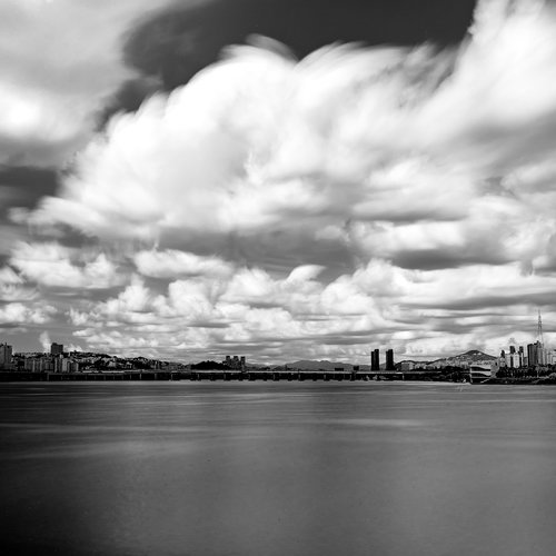 clouds  river  city