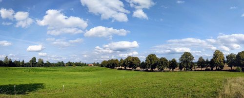 clouds  village  landscape