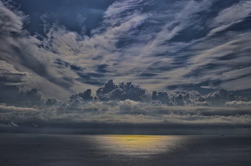 clouds  sea  nature