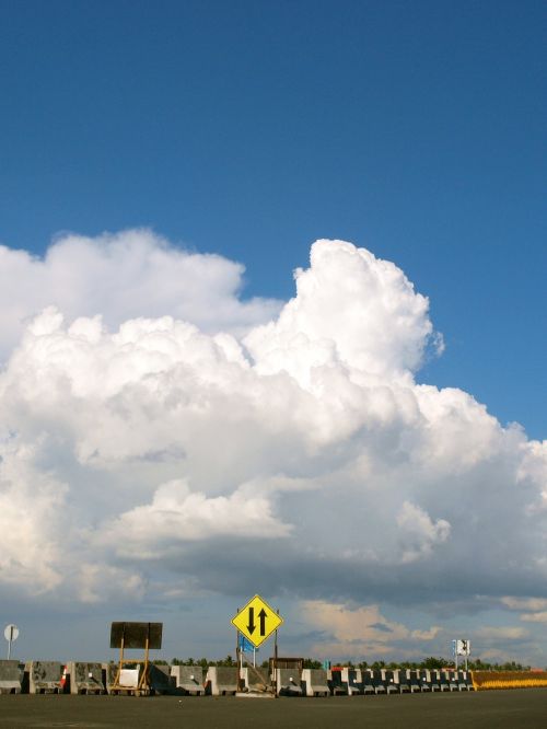 clouds street sign
