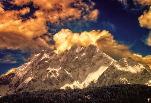 clouds  mountain  snow